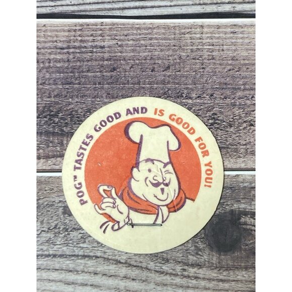 Pog / Milk Cap Tastes Good And Is Good For You Vtg Chef Cook - Picture 1 of 2